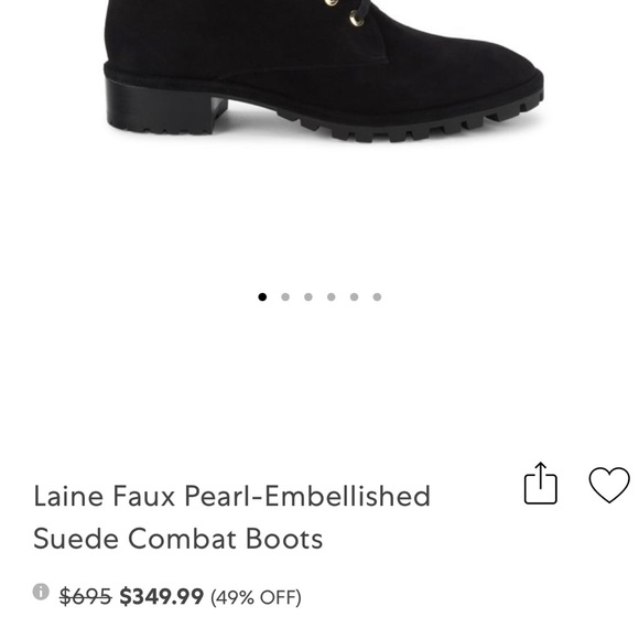 Sz 10. NWT Lustrous faux pearls add a subversive, feminine charm to combat boot - Picture 12 of 15